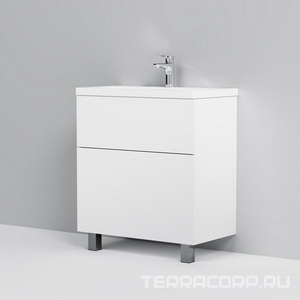 Тумба напольная  75 см, 2 ящика, БЕЗ раковины, цв.белый AMPM Gem M90FSX07522WG32