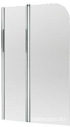 Штора на ванну 1100хh1452мм, "Левая", стационарн.сегмент 435мм, поворотный 650мм, (стекло 6мм прозрачн., матов.алюминий/хром) Vario ZZ