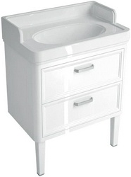 Тумба напольная "Pompei" 60см, 2 ящика, БЕЗ раковины, цв.белый глянец XX