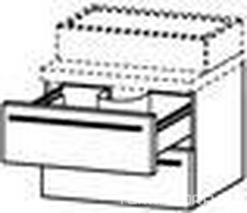 Тумба подвесная 600х545хh440мм (2 выдвижн.ящика), цв.белый глянец, ручки и крепл.в компл.,  ZZ Duravit X-Large 6717/85