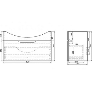 Тумба подвесная ""-85, 1 ящик, БЕЗ раковины, цв.белый ZZ Dreja Laguna 99.0103