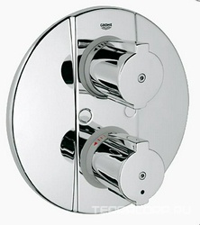 Смеситель с термостатом для инвалидов, наруж. часть для душа, скрытый монтаж, без внутр.блока арт.35500000, хром XX