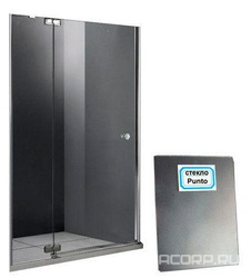 Дверь в нишу 1000хh1970мм, с неподв. сегментом, "Левая" (вход 600мм) , (стекло текстурное Punto 6мм, фурнит. цв.хром), Triumph XX