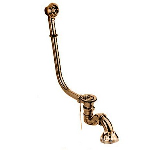 Слив-перелив для ванны, открытый монтаж, цепочка с пробкой, гидрозатвор в компл., (металл цв.бронза), BelBagno ZZ BelBagno Универсал BB-OVF-02-BRN