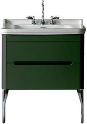 Тумба подвес., для устан. под раковину 80см. арт.4140 хх, 1 выдв.ящик, 1откидн.дверь, без ножек, крепёж в компл., (цв.зелёный), Waldorf ZZ