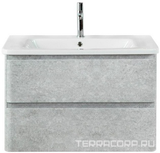 База под раковину подвесная с двумя выкатными ящиками, 800х450хh500мм, без раковины, (цв.Cemento Verona Grigio),  ZZ BelBagno Albano ALBANO-CER-800-2C-SO-CVG