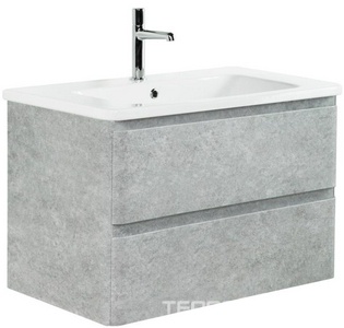 База под раковину подвесная с двумя выкатными ящиками, 800х450хh500мм, без раковины, (цв.Cemento Verona Grigio),  ZZ BelBagno Albano ALBANO-CER-800-2C-SO-CVG