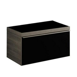 Тумба 884хh554х504мм, 1 выдв. ящик, для устан. с рак. арт. 123590; 123690; 123695, (цв. тёмный дуб, стеклян. фронт/пан чёрн цв.),креп/комп Citterio XX