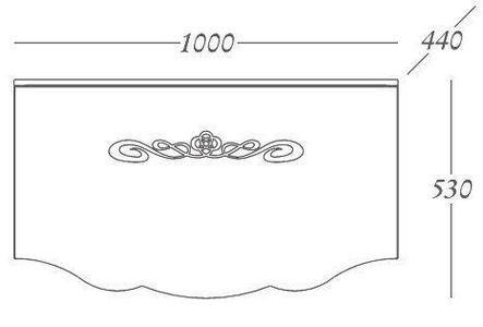Тумба 100х44хh53см, подвесная, под раковину, (цв., ручка цв.хром),  ZZ La Beaute Cher B100C2