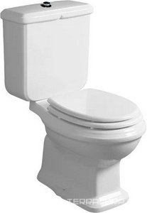 Сиденье для унитаза, с микролифтом, (полиэстр цв. белый, крепления цв. золото)  Simas Arcade AR007bi/oro