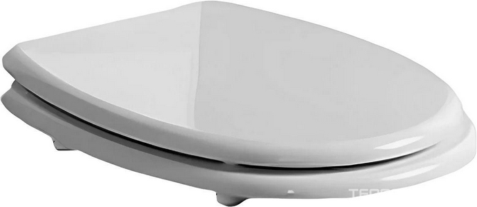 Сиденье для унитаза, с микролифтом, (полиэстр цв. белый, крепления цв. золото)  Simas Arcade AR007bi/oro