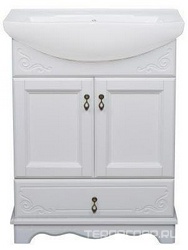 Тумба напольная "Варна" 65 см., 1 выдвижной ящик,  БЕЗ раковины "Элеганс-650", цвет белый XX