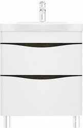 Тумба напольная Like 65 см, 2 ящика, БЕЗ раковины, цв.белый/венге XX