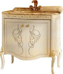 Тумба под раковину, 80,3хh84х53см, две распашные двери, с внутр. ткан. обивкой, ручки цв. золото, Hermitage XX