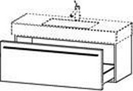 Тумба подвесная 1200х470хh447мм, 1 выдв. ящик, под раковину арт.32912, (цв. декор. тик), ручка, крепёж в компл.,  ZZ Duravit X-Large 6054/04