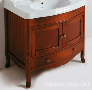 Тумба напольная 840х530хh805мм, под раковину AR864, 2 распаш. дверки, 1 выдв.ящик (цв.орех),  ZZ Simas Arcade ARMC90 noce