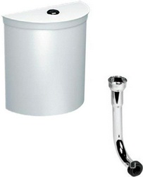 Бачок с механизмом и кнопкой смыва 3/6 л.+ труба соед.(цв.хром) для чаши унитаза в компл, Dolcevita KL