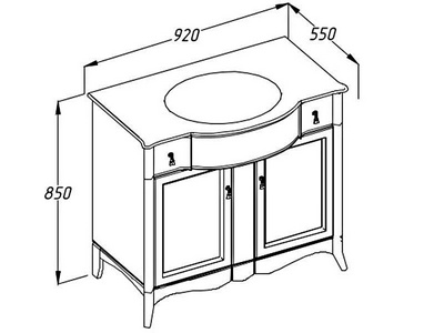 Тумба напольная  90, 920*850*550 мм, БЕЗ раковины ном. 12882, мраморной плиты, цвет орех ZZ Opadiris Виктория Z0000001176