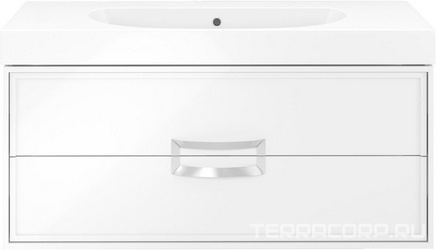 Тумба подвесная "CANALETTO" 100 см, с 2 выдвижным ящиком, для столешницы или раковины "BUONGIORNO" , цв. белый XX