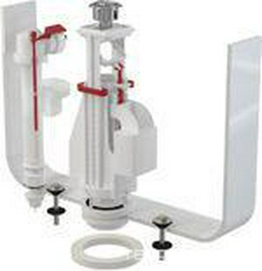 Двухрежимная арматура 3/6 л. для бачка, универсальная, нижний подвод 1/2, хром.кнопка, комплект AlcaPlast Универсал SA08ASK 1/2"  CHROM / SA08SK 1/2