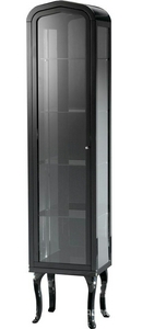 Шкаф-пенал напольный 400х300хh1800мм, стеклянная дверца петли слева, 4 полочки, (цв.  глянец),  2 ZZ Devon & Devon Dancer DEDANCER2 DEEP BLACK SX