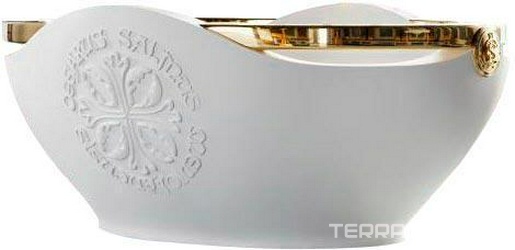 Ванна 1800х1370хh750мм, отдельност, литой природн камень Sapirit, поверхность матовая, регулир.опоры, фурнит, нажим.слив цв.золото в компл, Bianka XX