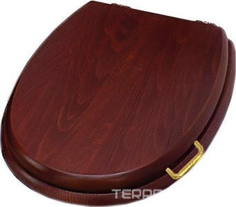 Сиденье для унитаза, с микролифтом, (дерево цв. орех, петли цв. золото),  ZZ Simas Lante LA009 oro