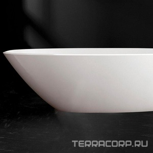 Ванна отдельностоящая 1645х741хh502мм, цв. белый, вулканический литой камень, (БЕЗ слива, на выбор: арт.K-12хх / K-17хх / K-40хх),  ZZ Victoria Albert Mozzano MOZ-N-SW-NO