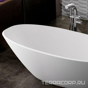 Ванна отдельностоящая 1645х741хh502мм, цв. белый, вулканический литой камень, (БЕЗ слива, на выбор: арт.K-12хх / K-17хх / K-40хх),  ZZ Victoria Albert Mozzano MOZ-N-SW-NO