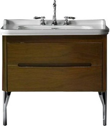 Тумба подвес., для устан. под раковину 100см. арт.4142 хх, 1 выдв.ящик, 1откидн.дверь, без ножек, крепёж в компл., (цв.орех), Waldorf ZZ