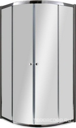 Душевой уголок 900х900хh2000мм, 1/4 круга, R550мм, 2 сдвиж.дверцы с 2 неподв. сегм., вход 530мм, (стек/проз.Idrorepellente 6мм, фурн.цв.хром),AnimA ZZ