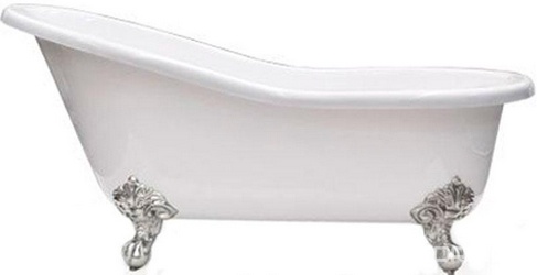 Ванна 1540х762хh748мм, из литого мрамора, цв. белый внутри и снаружи, (без ножек, сифона, выпуска), Margot ZZ