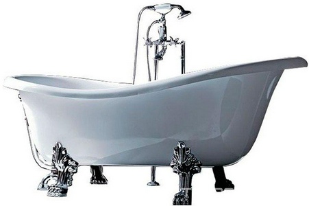 Ванна 1700х800хh720(600)мм, акрил, отдельностоящая, ножки "Львиные лапы", слив-перелив в компл., (цв. белый),  ZZ Treesse Epoca V5071 bianco