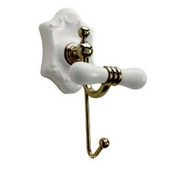 Крючок 10х11см, крепление в компл., (цв.бронза, керамика белая) Londra Z XXZ