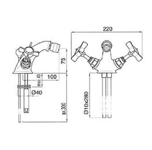 Смеситель для биде, с д/к, (цв. хром),  ZZ Gaia Victoria RN 544 СR