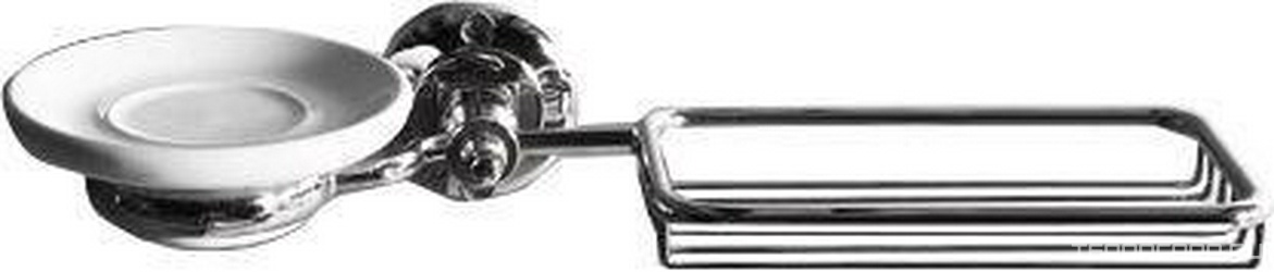 Мыльница двоная настенная, керамическая + решетка (цв. хром / керамика) Victoria XX