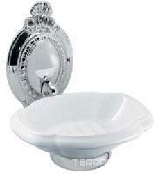 Мыльница настенная 16х17хh16см, (цв. хром/белая керамика), Oval cristallo Z XXZ