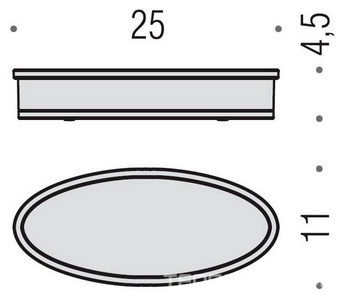 Ёмкость 25х11см, настольная, (стекло мат., основа металл. цв. хром),  ZZ Colombo Land B2843.000