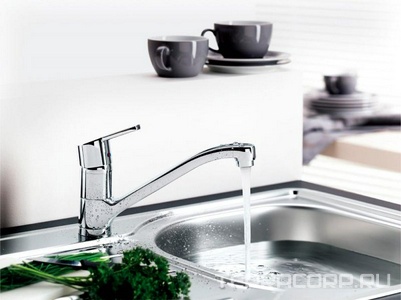 Смеситель для кухни, однорычажный, без донного клапана, гибк.подв., хром Kludi Logo NEO 379130575