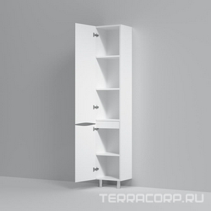 Шкаф-колонна напольная 350x300x1950 мм, на ножках, левый, цвет белый ZZ AMPM Like M80CSL0356WG