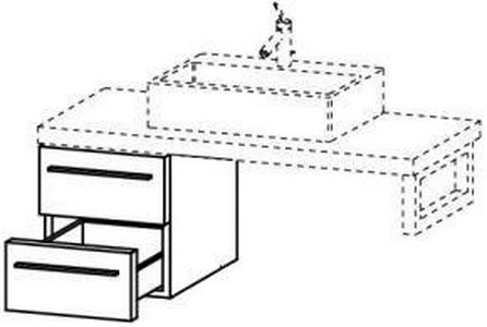 Шкаф нижний 400х545х440 мм, 2 выдвижных ящика,  ZZ Duravit X-Large XL 672228280182