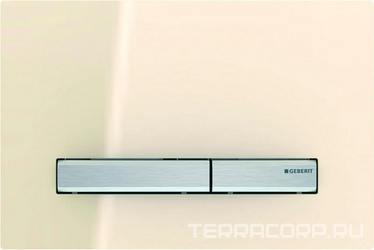 Клавиша двойного смыва, (сплав цинка, панель стекло цв.песок, клавиши мет.цв.хром), Sigma 50 ZZ