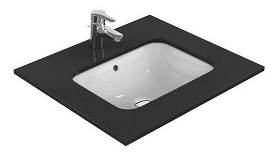 Раковина для установки под столешницу, прямоуг. 420(355)х350(285)хh175мм, без отв. д/смес.,с переливом, шаблон, крепёж в комп.,  ZZ Ideal Standard Connect E505601