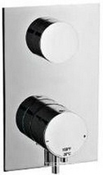 Смеситель-термостат для душа встраиваемый в стену, с переключателем, на 2 "Потребителя", (цв. хром), Arche ZZ