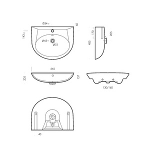 Раковина  Classic Luxe 65 см, белый Sanita Luxe Classic luxe WB.PD/Classic/65-C/WHT.G/S1 (CLCSLWB01)