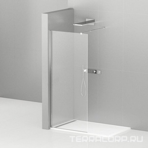 Душевая перегородка 850хh1950мм, правая/левая, (стекло прозрачное 8мм, поперечный кронштейн 700-1050мм, фурнит. цв.хром),  ZZ Cezares Liberta LIBERTA-L-1-85-C-Cr
