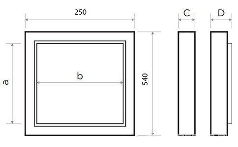 Люк сантехнический ревизионный  54(в)*25(ш) см, открывание нажатием, ключ для регулировки в комплекте ZZ Люкер AL-KR AL-KR 54/25