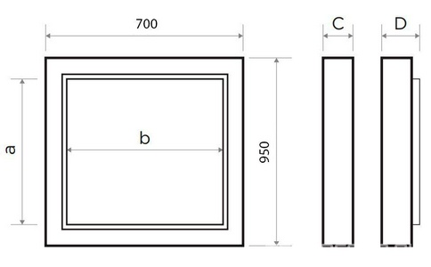 Люк сантехнический ревизионный  95(в)*70(ш) см, двухстворчатый, открывание нажатием, ключ для регулировки в комплекте ZZ Люкер AL-KR ALRK 95/70