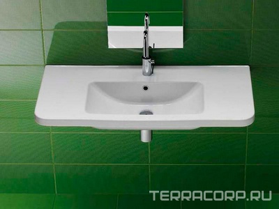 Раковина 100х45см, 1 отв.д/смесит., без крепл. арт. YR47, Erika pro ZZ Hatria Erika Pro YXGN01