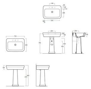 Раковина 70х49см, с 1 отв.д/смесит., крепл. в компл.,  ZZ Simas Evolution EVO11